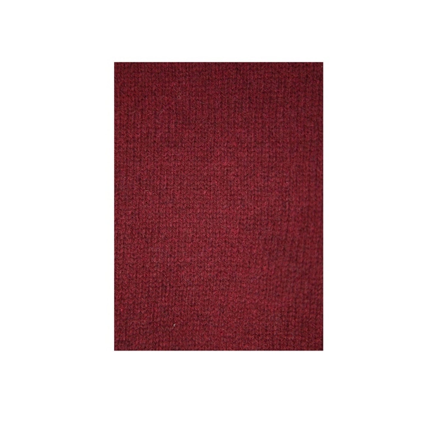 100% Shetland Ragg Wool V Neck Knit Jumper Pullover Mens Sweater Knitted - Burgundy - M