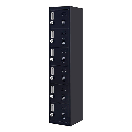 6-Door Locker for Office Gym Shed School Home Storage