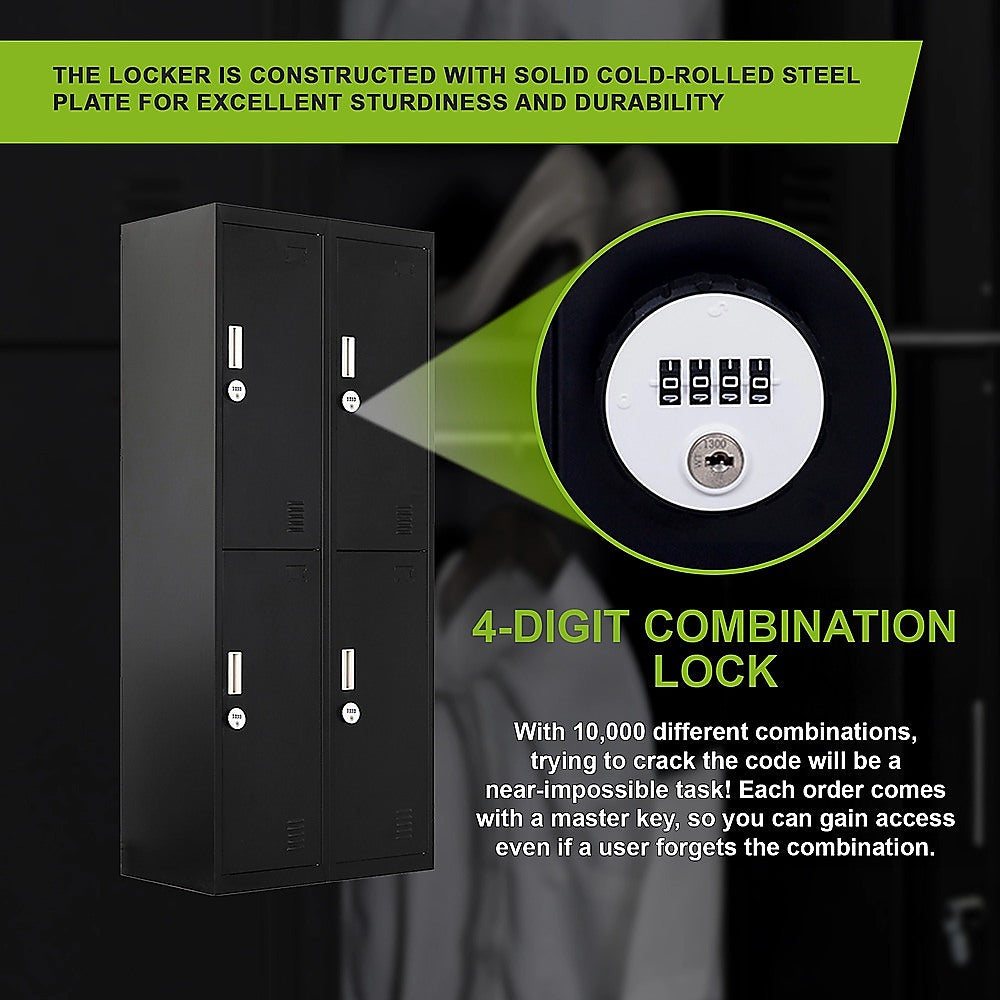 Four-Door Office Gym Shed Storage Locker