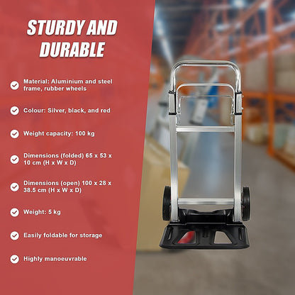 100kg Trolley Folding Hand Truck Sack Barrow