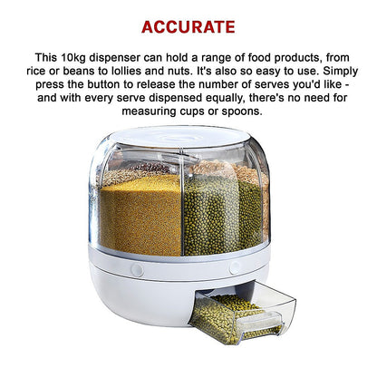 Rice Storage Cereal Dispenser Grain Container Rotating Dry Food Box