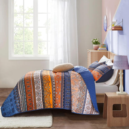 Exquisite Delicate Floral Classic 3 Pc XL Bedspread & Pillow Cover Set