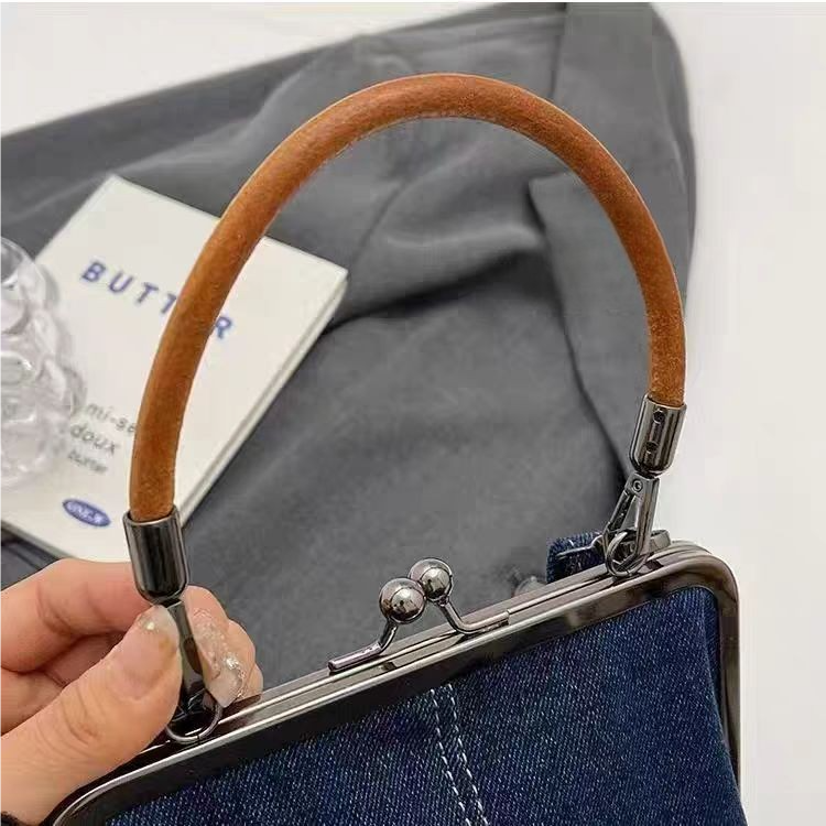 Blue Handmade Denim Patchwork Small Crossbody Bag – Women’s Shoulder & Handbag with Vintage Style