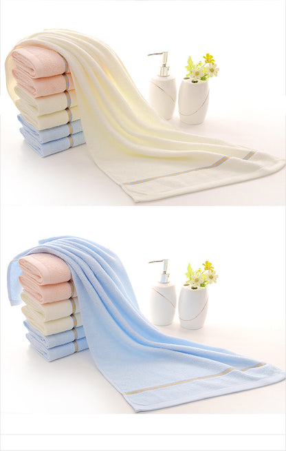 Beige Luxury Soft Cotton Towel Set - 5-Piece Bathroom Towels, Absorbent & Quick-Drying, Gentle for Sensitive Skin