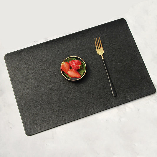 5 PCS Black Nordic Style Leather Placemat - Anti-Slip, Heat-Resistant Table Mat 30cm x 45cm