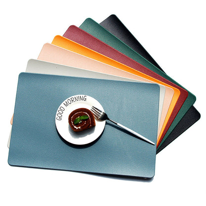 5 PCS Black Nordic Style Leather Placemat - Anti-Slip, Heat-Resistant Table Mat 30cm x 45cm