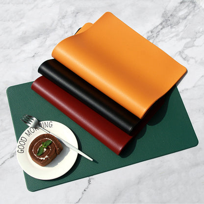 5 PCS Black Nordic Style Leather Placemat - Anti-Slip, Heat-Resistant Table Mat 30cm x 45cm