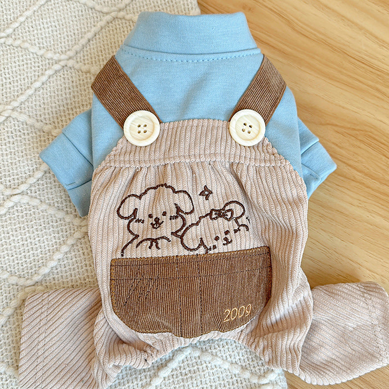 L Cute Little Backless Trousers Cute Four-Legged Dog Clothes - Spring/Summer Pet Outfit, Soft & Breathable