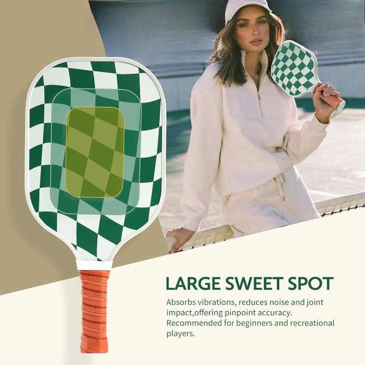 Set 2 White And Green T700 Carbon Fiber Pickleball Paddle Set - 2 Paddles, 4 Balls, and Portable Carry Bag for Adults and Students