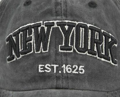 Vintage New York Est. 1625" Washed Cotton Baseball Cap - Adjustable & Unisex(Coffee)"