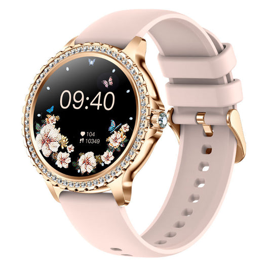 Elegant Women's Smartwatch,HD Touchscreen, Bluetooth Calls, Health Monitoring(gold)