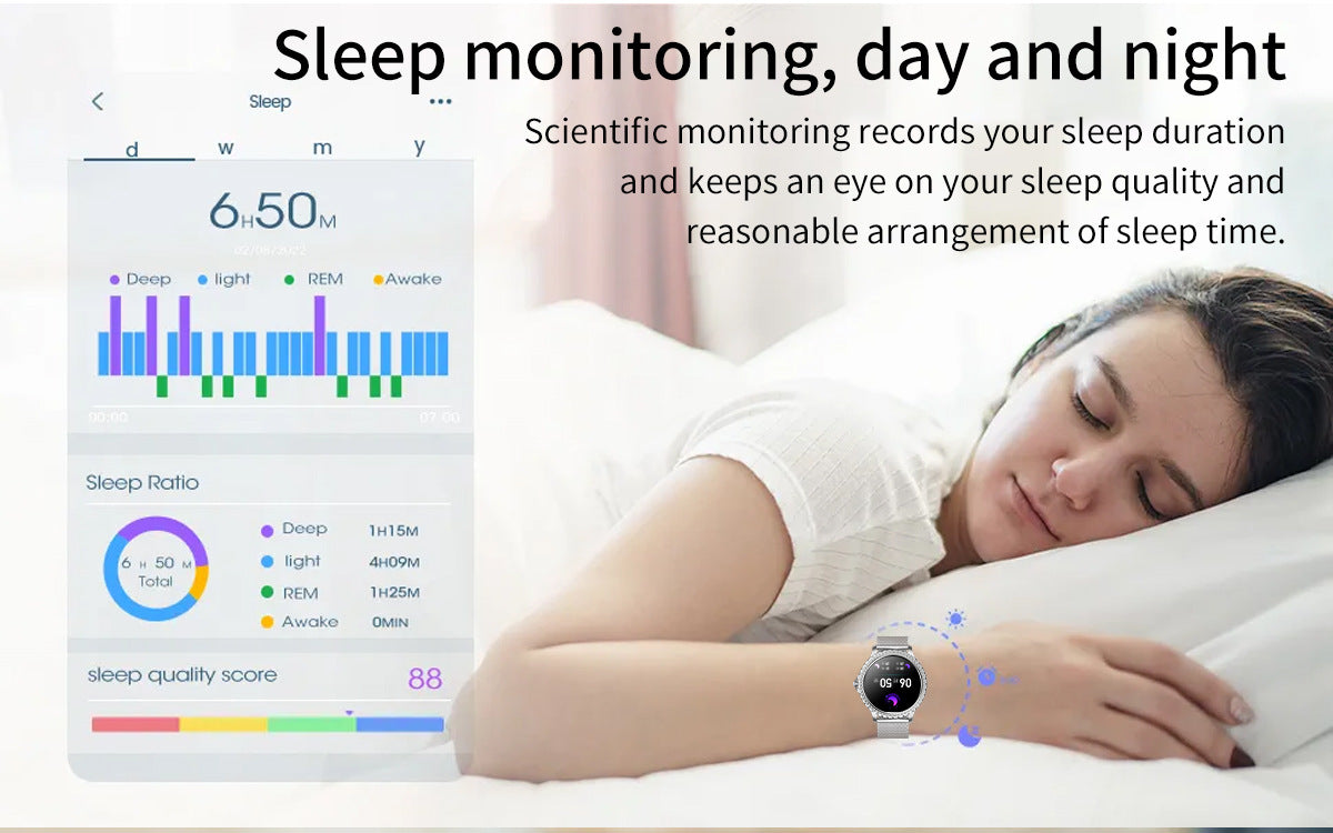 Elegant Women's Smartwatch,HD Touchscreen, Bluetooth Calls, Health Monitoring(gold)