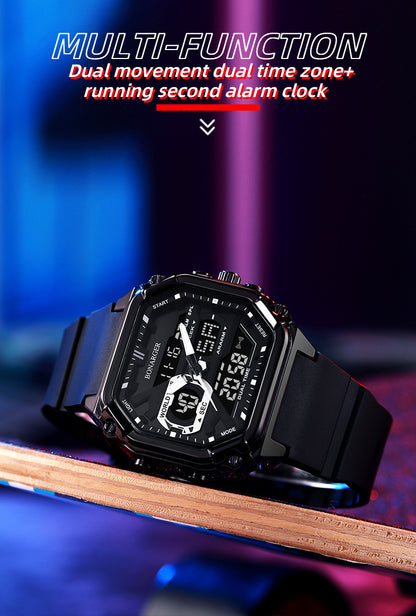 Orange Men's Dual Display Watch - Dual Time Digital Analog Waterproof Sports Watch