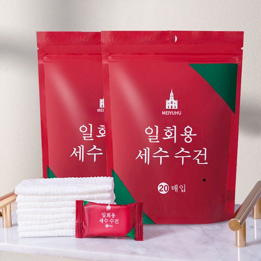 8 Packs (160 Total) Portable Cotton Compressed Towels - Soft, Absorbent Face Cleansing Cloths (Square Compression : 24x30cm)