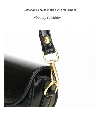 Brown Chic Saddle Crossbody Bag with Wide Guitar Strap - PU Leather