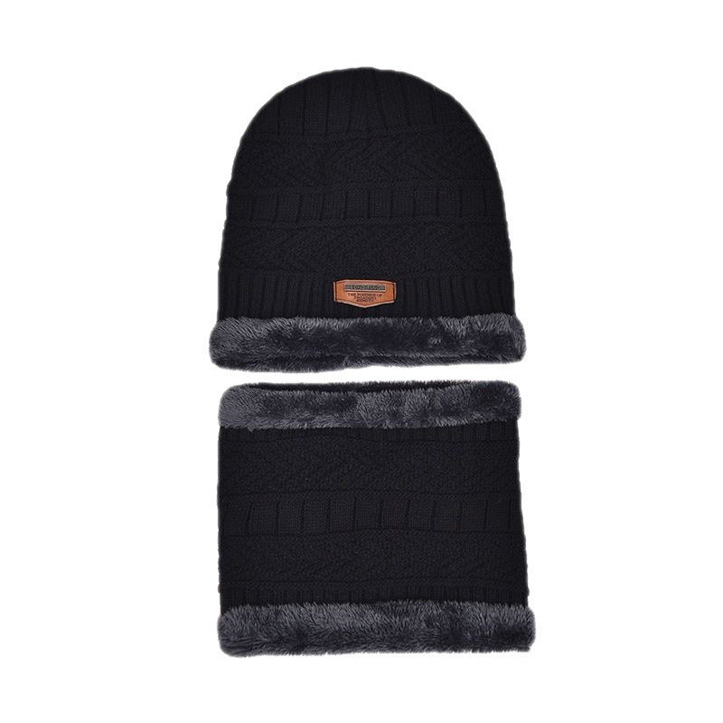 Black Men's 5-Piece Winter Essentials Set -  Lined Beanie Hat, Neck Warmer, Touchscreen Gloves & 2 Pairs Thermal Socks