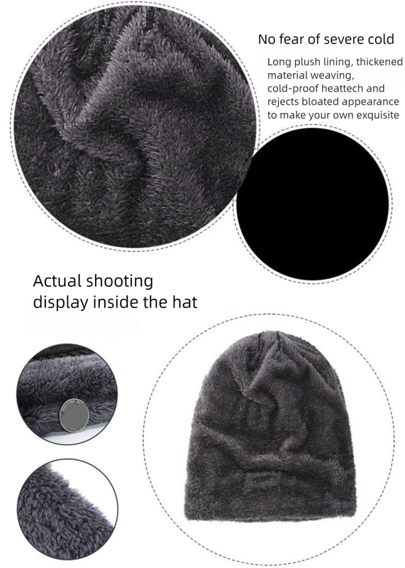 Black Men's 5-Piece Winter Essentials Set -  Lined Beanie Hat, Neck Warmer, Touchscreen Gloves & 2 Pairs Thermal Socks