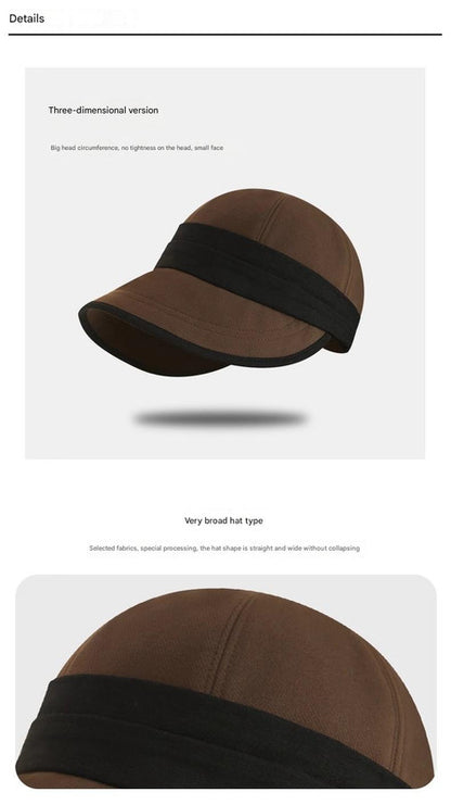Brown Elegant Warm Bucket Hat - Minimalist Color Block Design, Face-Slimming Style for Autumn & Winter