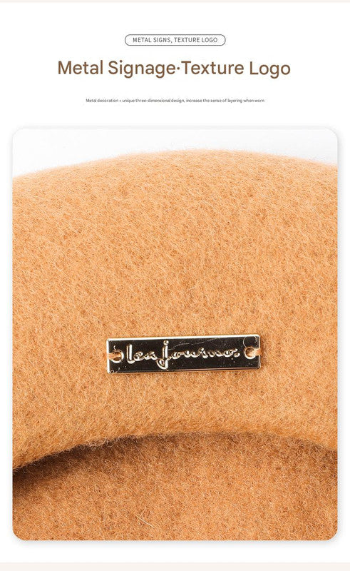 Dark Green Elegant Wool Beret - Classic Warm Thick British Style Hat for Autumn & Winter
