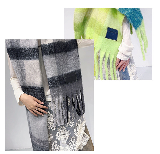 Green Classic Plaid Faux Cashmere Winter Scarf - Warm and Stylish 50 x 180 cm Design