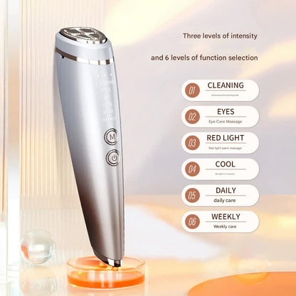 Multi-Function Facial Beauty Device - 6 Modes, 3 Intensity Levels, LED Therapy & Magnetic Charging(blue)