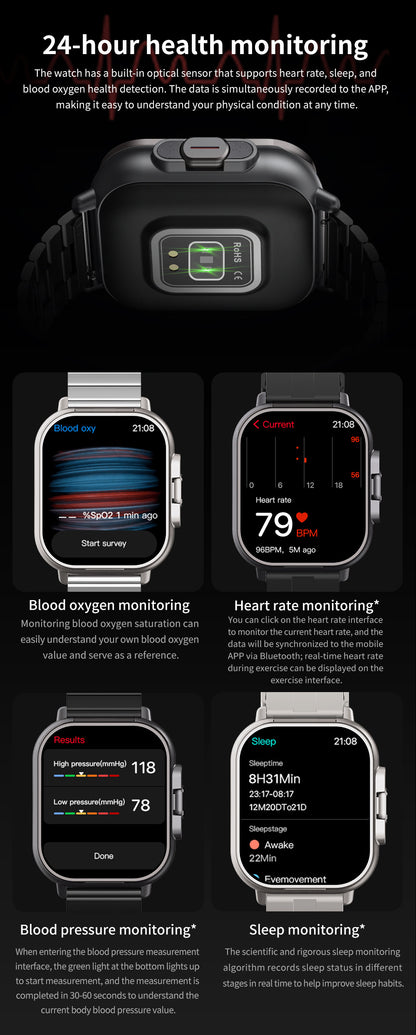 Beige TPU Strap 2-in-1 Smartwatch with Built-in Earbuds - 2.01 HD Touchscreen