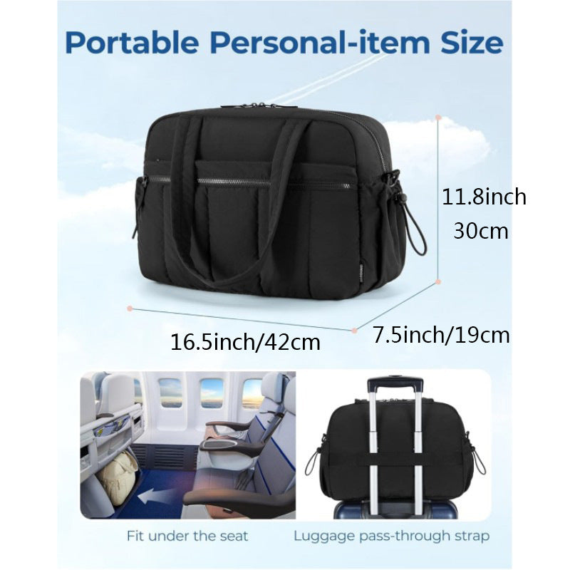 Light Blue Versatile Carry-On Travel Duffel Bag - Airline Personal Item Size with Waterproof Wet Pocket & Trolley Sleeve