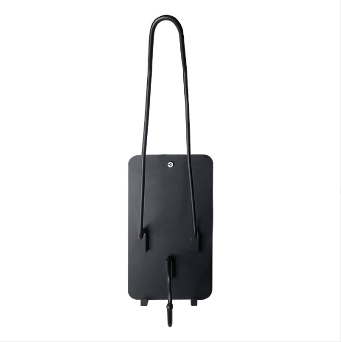 Iron Wall Mounted Motorcycle Helmet Holder - Heavy-Duty Gear Rack with Jacket Hook for Helmets, Coats & Accessories