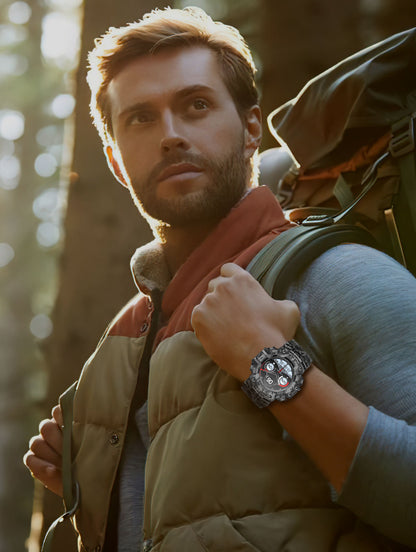 Rugged Outdoor Sport Smartwatch - HD Display, Compass, Flashlight, 100+ Sports Modes, Health Monitoring & Bluetooth Calls(Denim blue)
