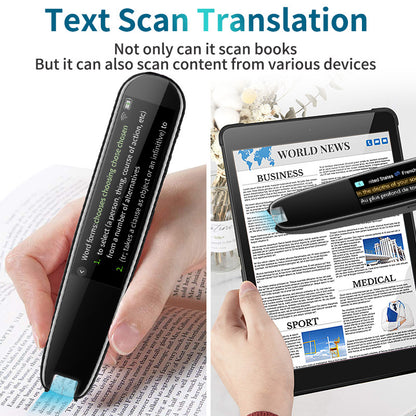 Smart AI Scan & Voice Translator Pen - 112+ Languages, Offline Mode, HD Touchscreen & Dictionary(black)