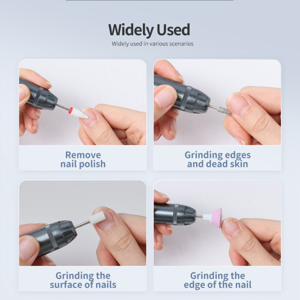 Professional Electric Nail Drill Pen Kit - 3-Speed, Bidirectional, Rechargeable Manicure & Pedicure Tool(Silver Gray)