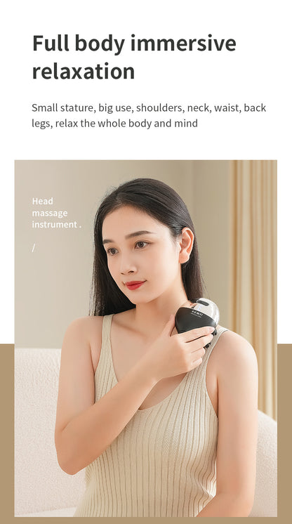 Intelligent 3D Electric Head & Scalp Massager - 7 Massage Techniques, IPX7 Waterproof, Rechargeable(Purple)