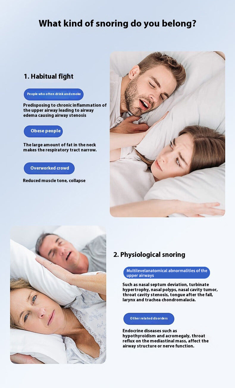 Smart Anti-Snoring Throat Massager - AI-Powered Vibration Sleep Aid, USB-C Rechargeable & Portable(black)