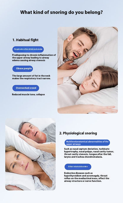 Smart Anti-Snoring Throat Massager - AI-Powered Vibration Sleep Aid, USB-C Rechargeable & Portable(black)