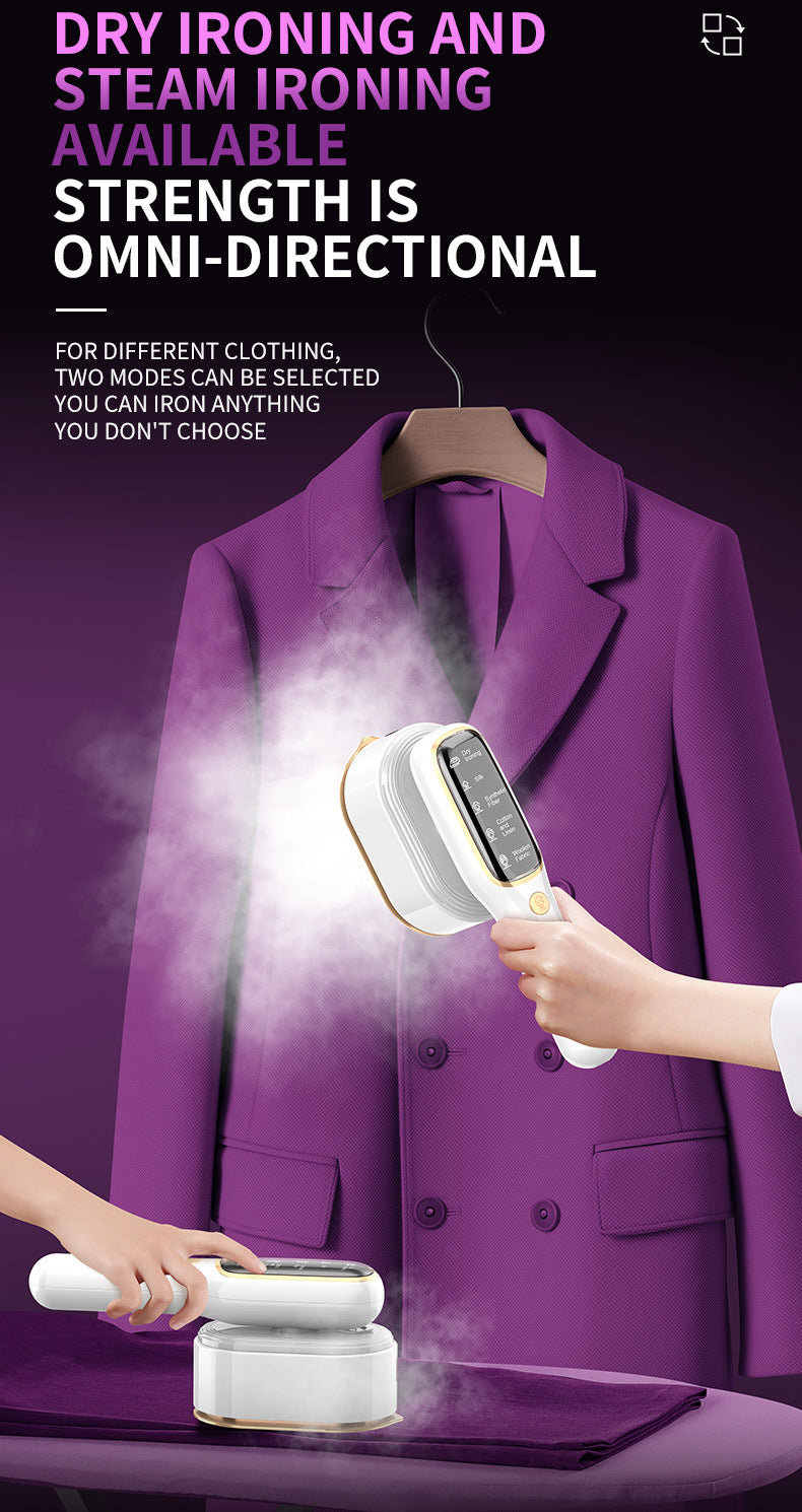 Portable Handheld Garment Steamer & Mini Iron - Smart Temperature Control, Rapid Heating & Powerful Steam for All Fabrics(White)