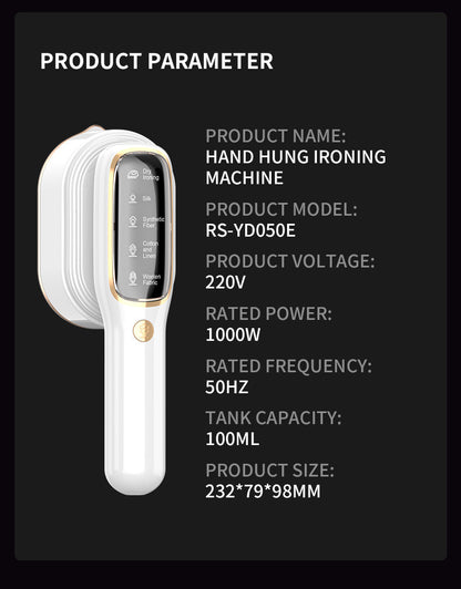 Portable Handheld Garment Steamer & Mini Iron - Smart Temperature Control, Rapid Heating & Powerful Steam for All Fabrics(White)