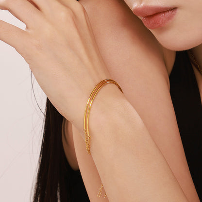 Stainless Steel PVD Gold-Plated Coil Bracelet