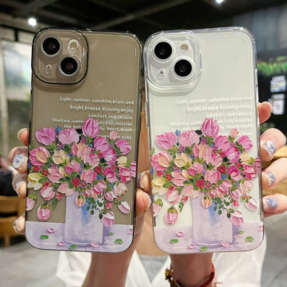 New Simple Little Flower Transparent Protective Cover Phone Case