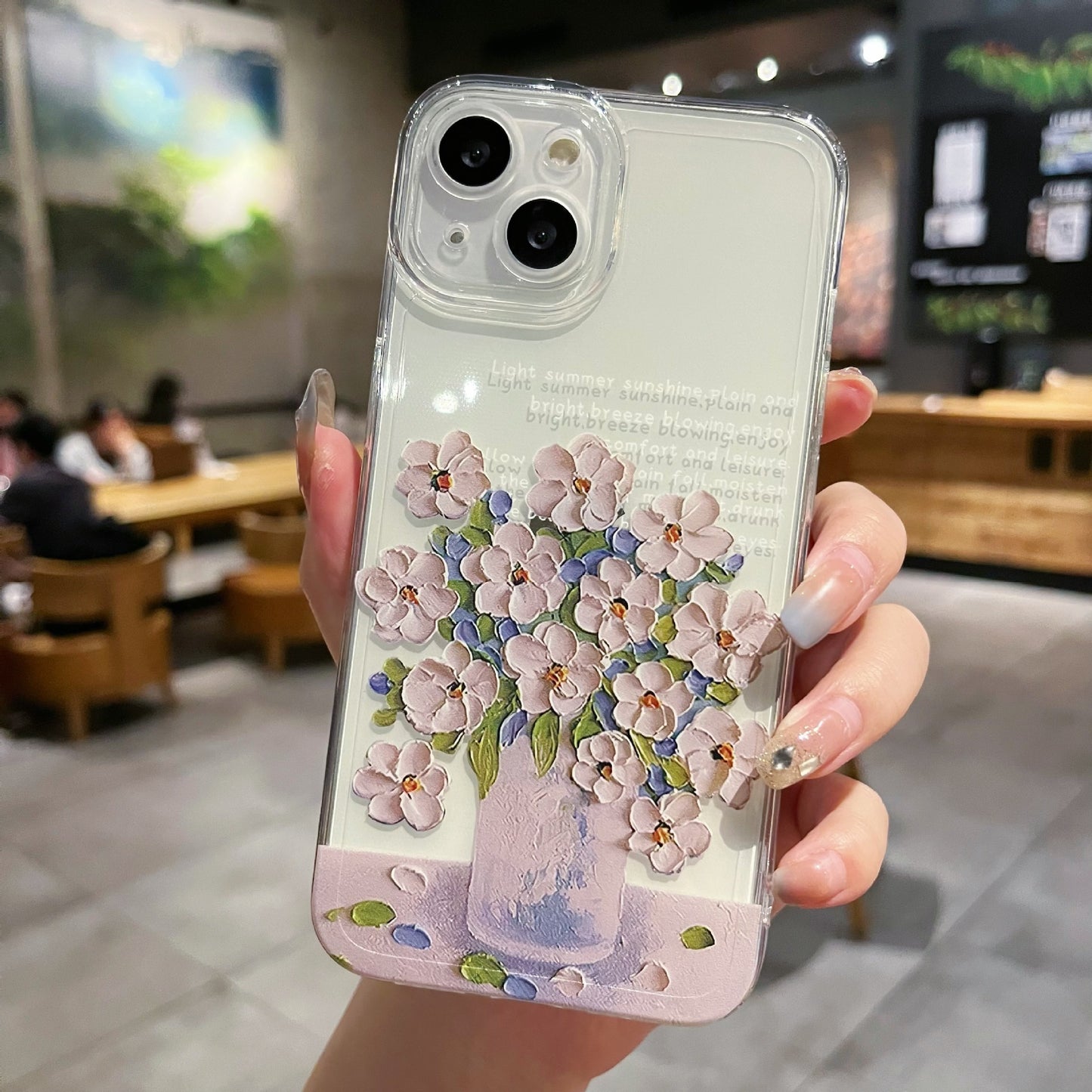 New Simple Little Flower Transparent Protective Cover Phone Case