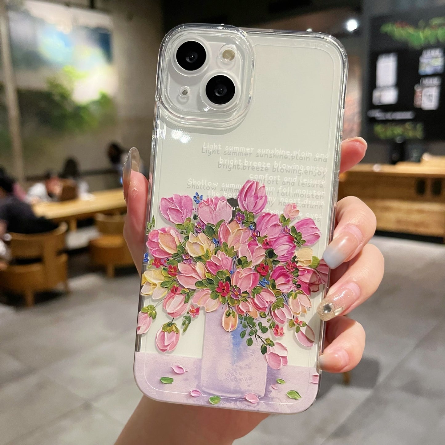 New Simple Little Flower Transparent Protective Cover Phone Case