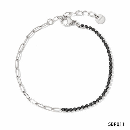 Stainless Steel Zircon Bracelet European And American PVD Vacuum Gold Plated
