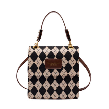 Fashion Plaid Messenger Bag Handheld One Shoulder Small Square Bag