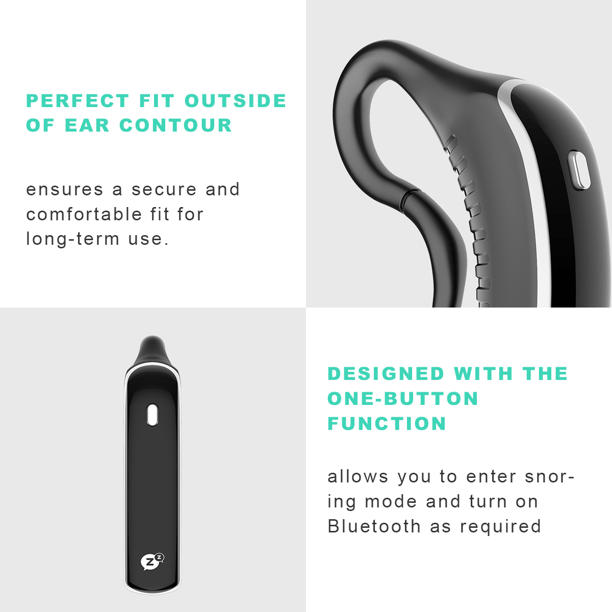 24 Hours Bluetooth Anti-snoring Device Charge Snore Earset Snore Stopper Sleeping Aid Snoring Analyzes Sleep Data Good Sleep