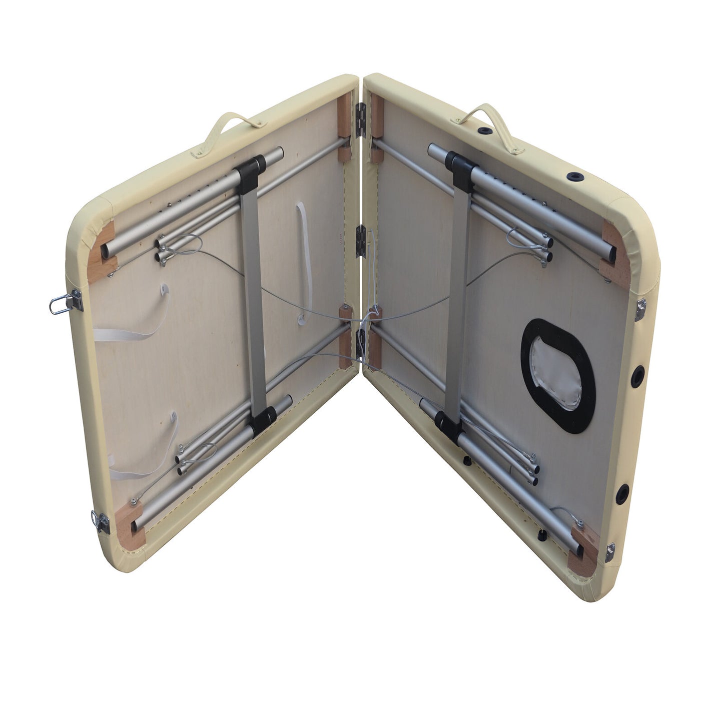 YES4HOMES 2 Fold 6cm Thickness Foam Portable Aluminium Massage Table Massage Bed Beauty Therapy Beige