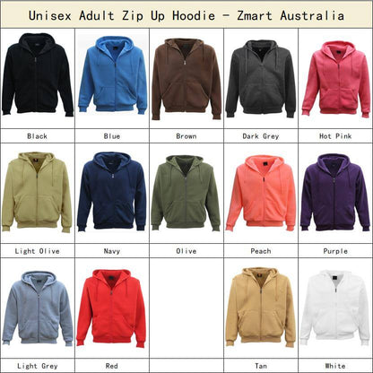 Adult Unisex Zip Plain Fleece Hoodie Hooded Jacket Mens Sweatshirt Jumper XS-8XL, Navy, 2XL