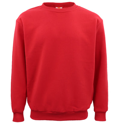 New Adult Unisex Plain Pullover Fleece Jumper Mens Long Sleeve Crew Neck Sweater, Navy, 3XL