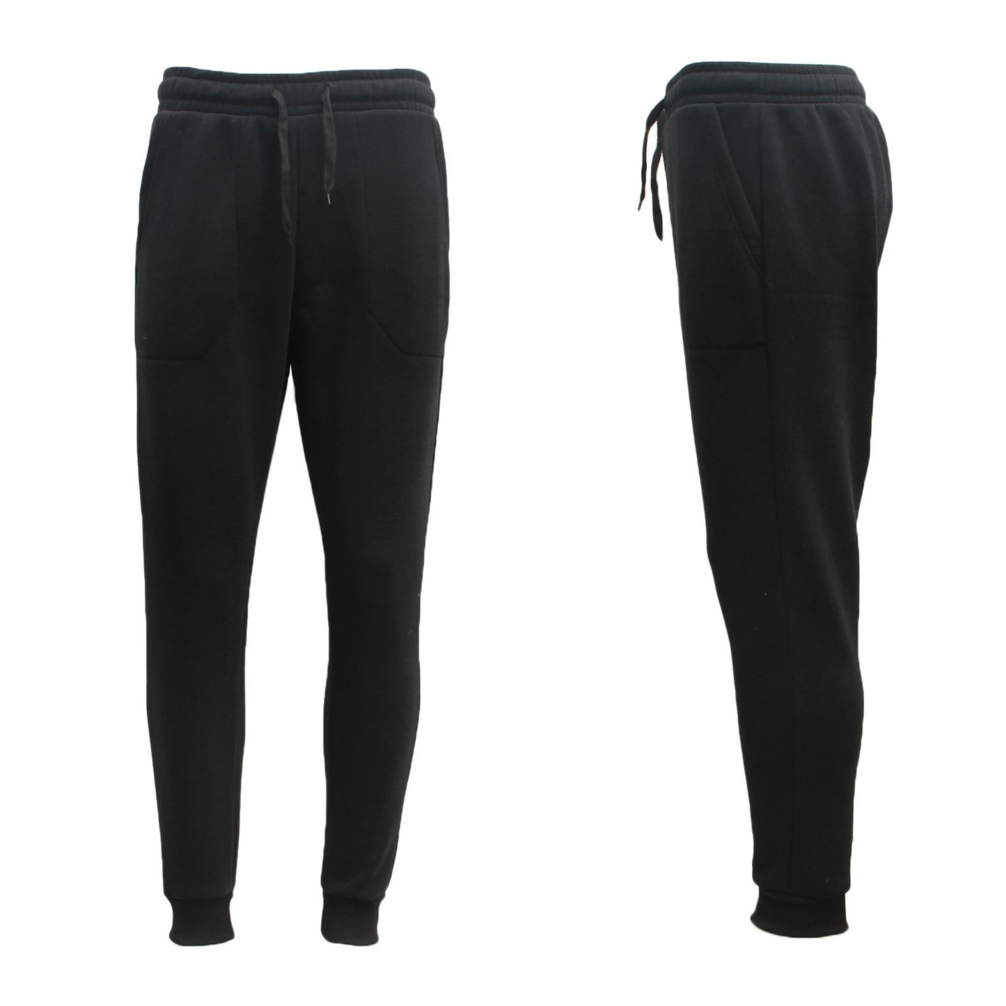 Mens Unisex Fleece Lined Sweat Track Pants Suit Casual Trackies Slim Cuff XS-6XL, Navy, M