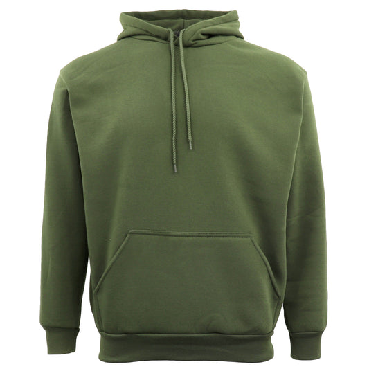 Adult Unisex Men's Basic Plain Hoodie Pullover Sweater Sweatshirt Jumper XS-8XL, Olive, 5XL