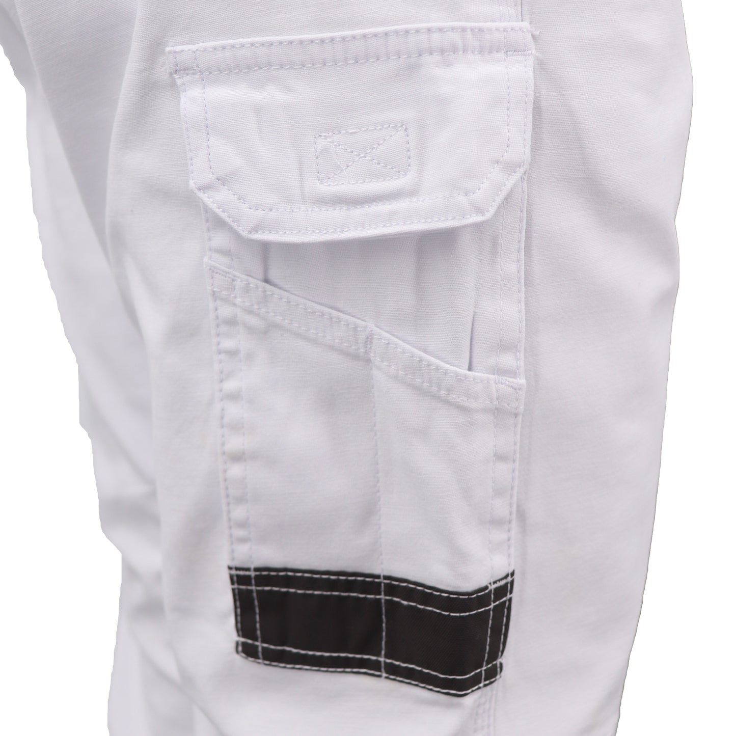 Men's Cargo Cotton Drill Work Pants UPF 50+ 13 Pockets Tradies Workwear Trousers, White, 38