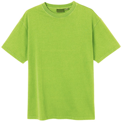 Adult 100% Cotton T-Shirt Unisex Men's Basic Plain Blank Crew Tee Tops Shirts, Lime, XL